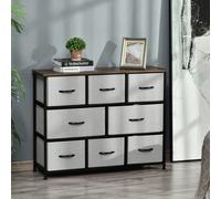 HOMCOM Commode Chiffonnier Meuble de Rangement 8 tiroirs Pliables en Tissu 100 x 30 x 78,5 cm Gris Description:Cette commode de rangement à 8 tiroirs offre un grand espace de rangement. Elle s'adapte