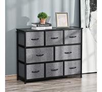 HOMCOM Commode Chiffonnier Meuble de Rangement 8 tiroirs Pliables en Tissu 100 x 30 x 78,5 cm Gris foncé Description:Cette commode de rangement à 8 tiroirs offre un grand espace de rangement. Elle s'a