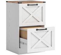 HOMCOM Commode de Bureau avec 2 tiroirs, Commode de Bureau, classeur, Porte-imprimante, avec Rail de Suspension pour A4 et Letter, 40x40x71 cm, Blanc