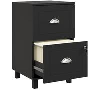 HOMCOM Commode de bureau avec 2 tiroirs, tiroir de bureau avec serrures, dossiers suspendus pour A4 et lettre, 40 x 41,5 x 67,5 cm, noir