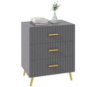 HOMCOM Commode de Chambre 4 tiroirs avec Pieds en Aluminium Gris foncé