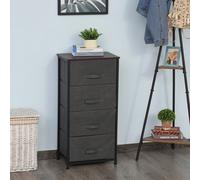 HOMCOM Commode en Tissu Meuble de Rangement 3 tiroirs chiffonnier dim. 45L x 30l x 92H cm Cadre en métal gris Description:Ce jolie chiffonnier sera le meuble idéal pour ranger vos divers objets. Les 4