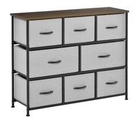 HOMCOM Commode Chiffonnier Meuble de Rangement 8 tiroirs Pliables en Tissu 100 x 30 x 78,5 cm Gris