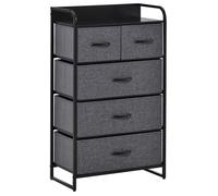 HOMCOM - Commode en tissu - Tissu - 58x29x99cm - Gris