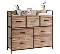 HOMCOM Commode Meuble de Rangement 7 Tiroirs 98x29x85 cm Noir Naturel