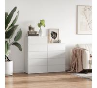 HOMCOM Commode Sideboard avec 4 tiroirs, 55 cm x 33 cm x 80 cm, Blanc