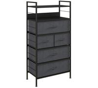 HOMCOM - Commode - Tissu non tissé (100 % polyester) - 58x30x120cm - Noir