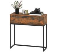 HOMCOM Console d'entrée avec tiroir, design industriel, entrée salon, 80 x 30 x 76 cm, Noir