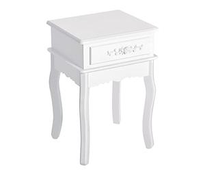 Homcom Console d'entrée type table d’accueil de style élégant ou table de nuit avec 1 tiroir, blanche, 40 x 35 x 60 cm