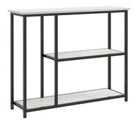 HOMCOM Console Meuble 100 cm, Table Console 3 Niveaux, Plateaux en Effet marbre, Cadre en Acier, Style Moderne, Table d'entrée, Couloir, Salon, Petits espaces, Blanc