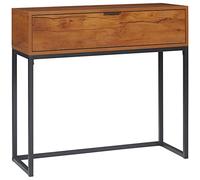 HomCom - Console d'entrée moderne, tiroir, pieds acier, 80x30x76 cm, marron