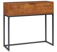 HomCom - Console d'entrée moderne, tiroir, pieds acier, 80x30x76 cm, marron