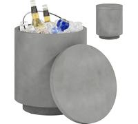 HOMCOM Cool Bar Table d'appoint avec plateau amovible 10 L Refroidisseur de boissons, table de bistrot petite table de terrasse pour les fêtes, le camping, gris clair