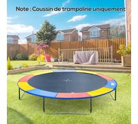 HOMCOM Coussin de protection pour trampoline de remplacement Ø 244 cm résistant aux rayons UV, anti déchirure multicolore