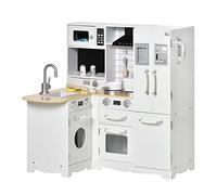HOMCOM Cucina Giocattolo per Bambini 3-6 Anni, 82x65x87cm, Bianco