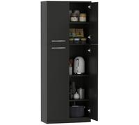 HOMCOM Cuisine Sideboard, Pantry Unit with 2 Cupboards, Kitchen Cabinet with Adjustable MDF Shelves, for Dining Room, Living Room, Living Room, 59x31x155 cm, Black