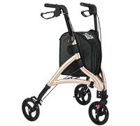 HOMCOM Déambulateur 3 roues alu léger seniors 5,3kg doré