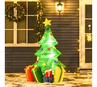 HOMCOM Décoration de Noël Gonflable avec Lumière LED, Cadeaux, 150 cm Étanche pour Fêtes de Noël