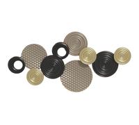 Décoration murale en métal - HOMCOM - design unique à plusieurs disques - 100 x 50 cm - kaki et noir