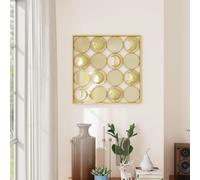 HOMCOM Décoration murale métallique de phases lunaires multidirectionnelle avec 16 disques doré
