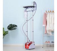 HOMCOM Défroisseur à vêtements 1950 W planche à repasser intégrée réservoir d'eau 2 L tige telescopique gant + cintre fournis rouge Ce défroisseur vertical à vapeur avec planche à repasser intégrée et
