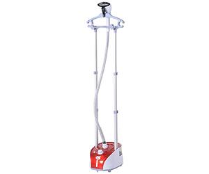 HOMCOM Défroisseur vapeur vertical 1950 W 32g/min, réservoir d'eau de 2 litres, tige télescopique, fer vertical autonomie 45min, 11 températures réglables, prêt en 38s, planche et cintre fournis rouge