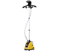 HomCom Défroisseur vapeur vertical 1,4 L 1950 W débit 32 g/min tige télescopique jaune/noir