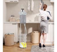 HOMCOM Défroisseur Vertical à Vapeur 1950W 2 L avec Température Ajustable en 11 Niveaux et Barre Télescopique Jaune