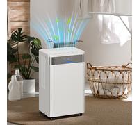 HOMCOM Déshumidificateur 12 L/j Silencieux - Écran LED, Minuterie 24 h, 3 Modes, Réservoir 2 L, Drainage Continu - Blanc