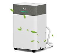 HOMCOM Déshumidificateur d'air 20 L/jour, déshumidificateur silencieux, réservoir d'eau 4,5 L, 30,5x23,5x49,5cm, blanc