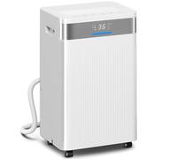 HOMCOM Déshumidificateur d'air 20L/24h électrique Déshumidificateur silencieux avec mode sommeil, affichage de l'humidité, minuterie, sécurité enfant, fonction mémoire, réservoir d'eau de 4,5L pour