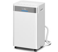 HOMCOM Déshumidificateur d'air, Réservoir de 4,5 litres, Minuterie 24 heures, Affichage LED, Plastique, Blanc