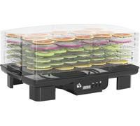 HOMCOM Déshydrateur automatique avec 6 clayettes réglables en hauteur, 550 W, 40-70°C, minuterie 48 h, déshydrateur pour viande, fruits, légumes, fleurs, noir