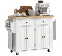 HOMCOM - desserte - Bois - 111x44x82cm - Blanc