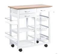 HOMCOM - desserte - Bois - 92x37x82cm - Blanc