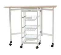 HOMCOM - desserte - Bois - 97x37x77cm - Blanc