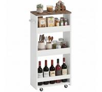 HOMCOM Desserte de Cuisine à roulettes 4 Niveaux 40 x 20 x 84 cm Blanc