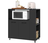 HOMCOM Desserte de Cuisine à roulettes 75x40x80,5cm Noir