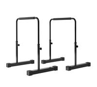 HOMCOM Dip Bars Barres de 2 pièces antidérapantes Dip Station 80-100 cm Hauteur réglable Fitness Parallettes pour la musculation et la force Acier Noir