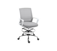 HOMCOM Draughtsman Chair, Mesh Drafting Chair, Ergonomic Office Chair with Lumbar Support, Adjustable Foot Ring, Grey