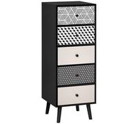 HOMCOM Drawer Chest Commode, Bois d'ingénierie, Noir, 40 x 40 cm