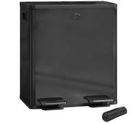 HOMCOM Dual Kitchen Bin, 2 x 20L Stainless Steel Double Rubbish Bin with Soft Close Lid, Removable Inner Buckets, Rubbish Bags, Fingerprint-Proof for Recycling and Waste, Glossy Black (poubelle