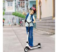 HOMCOM E-Scooter, trottinette électrique, autonomie 6 km, à partir de 6 ans, cadre en acier, noir+blanc, 76 x 53 x 95cm