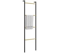 HOMCOM Échelle Porte-Serviettes 49 x 167,5 cm avec 4 Barres, Gain de Place, pour Serviettes de Bain, vêtements, couvertures, journaux, Acier Noir