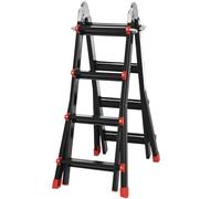 HOMCOM Échelle télescopique pliante - En aluminium - 4 m - Antidérapante - Cadre en A - Charge maximale : 150 kg
