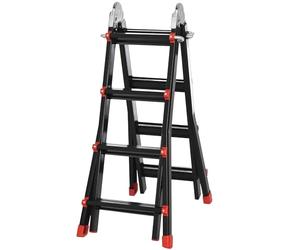 HOMCOM Échelle télescopique pliante - En aluminium - 4 m - Antidérapante - Cadre en A - Charge maximale : 150 kg