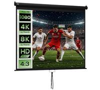 HOMCOM Écran de Projection 120" 4:3 HD 4K avec Boîtier 244 x 183 cm Noir