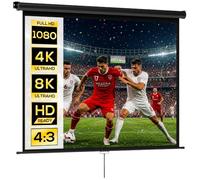 HOMCOM Écran de Projection 84" 4:3 HD 4K 171 x 128 cm Noir