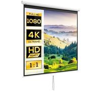 HomCom Écran de projection 99 pouces 1:1 4K HD - Fixation mur/plafond - 189 x 7 x 182 cm Blanc