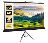 HOMCOM Écran de Projection avec trépied Pliable 100 Pouces 4K HD 16:9, écran vidéoprojecteur réglable en Hauteur, idéal pour Le Home cinéma, Les Films en intérieur/à l'extérieur